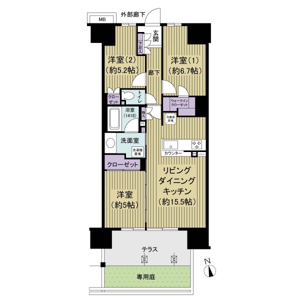 ファインシティ王子神谷リバー＆フォレストの間取図