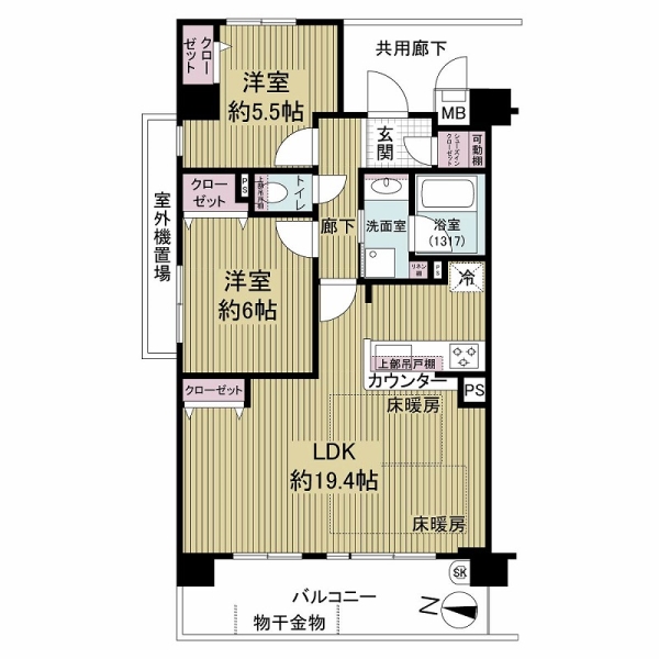 エスリード京都山科セミリアの間取図