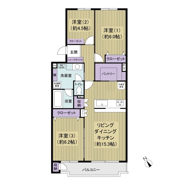 フジタ津田沼マンシヨンＢ棟の間取図