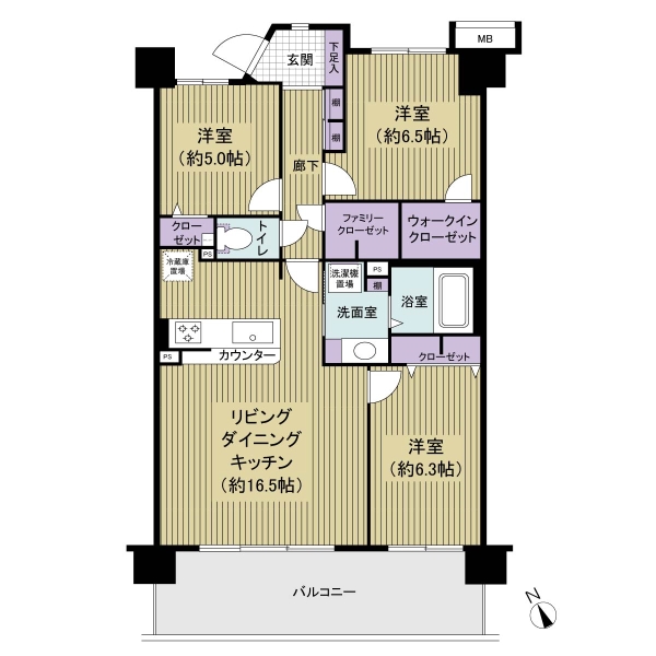 シュロス川口元郷リバーテラスの間取図