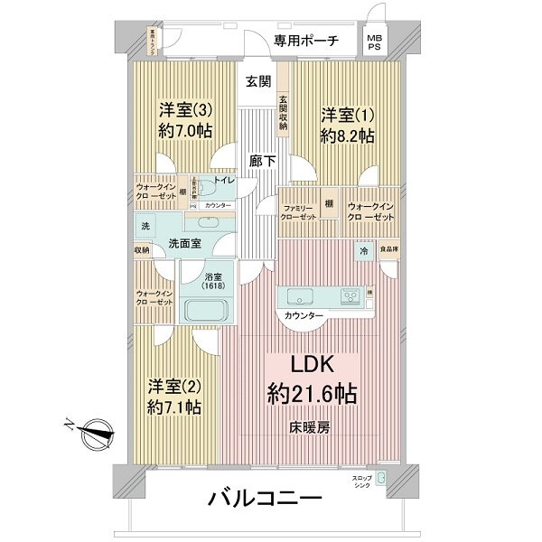 ライオンズガーデン御影の間取図