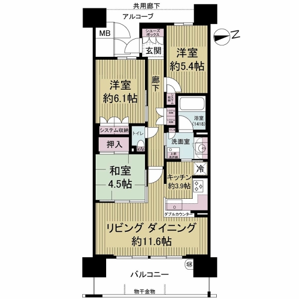 阿波座ライズタワーズマーク２０の間取図
