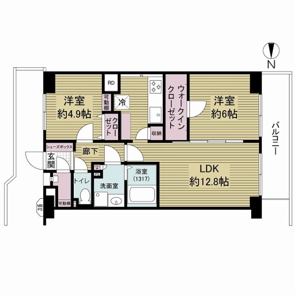 日商岩井中津マンシヨンの間取図