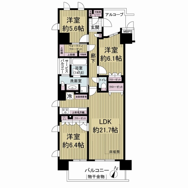 ワコーレＫＯＢＥ灘ハウスの間取図