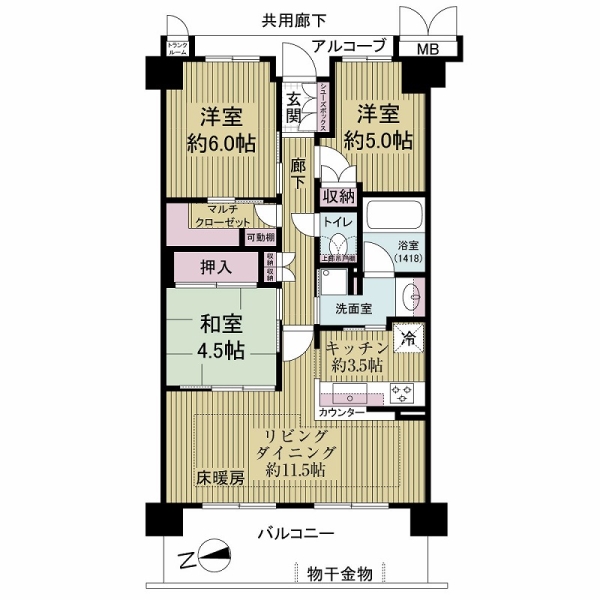 メイツ醍醐デュアラの間取図