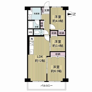 若江岩田スカイハイツの間取図