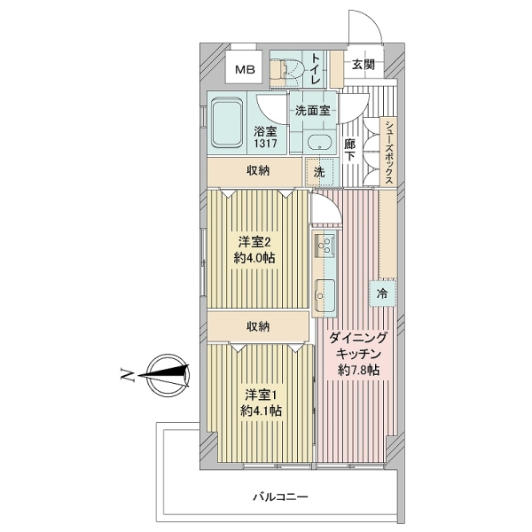 秀和大岡山レジデンスの間取図
