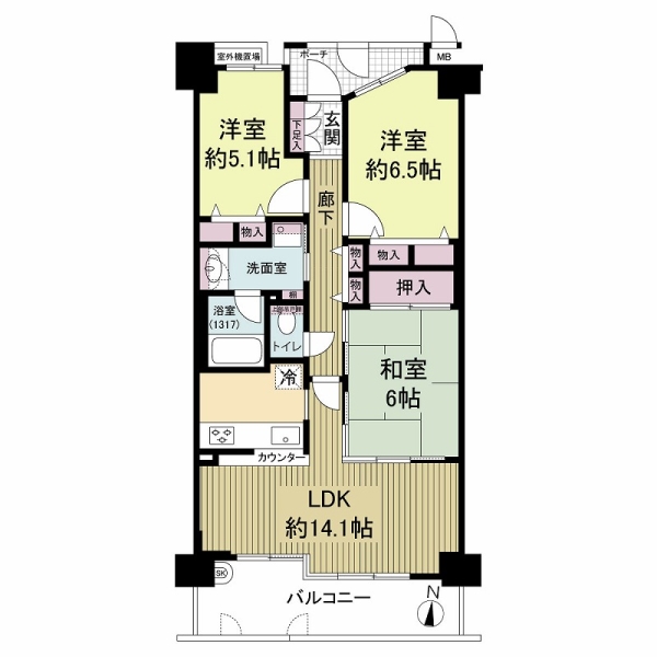 藤和ライブタウン山科の間取図