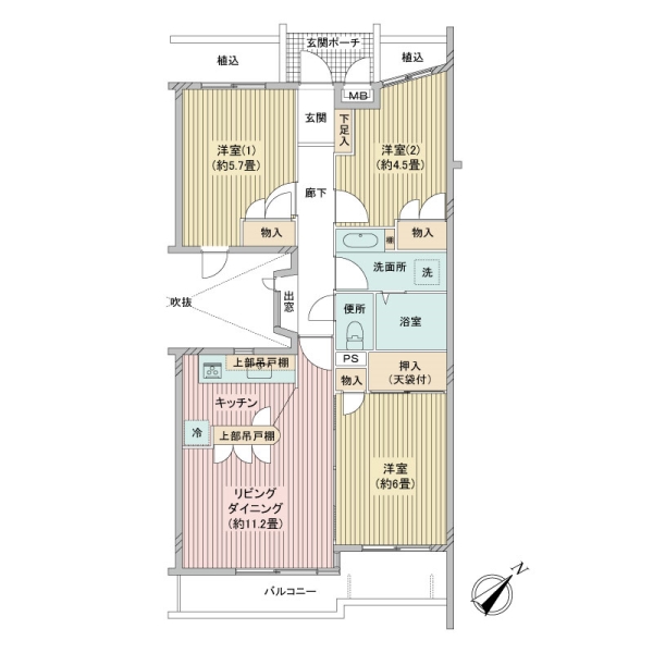 コスモ西谷ファーストヒルの間取図