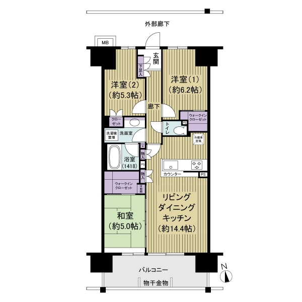 ファインシティ王子神谷リバー＆フォレストの間取図