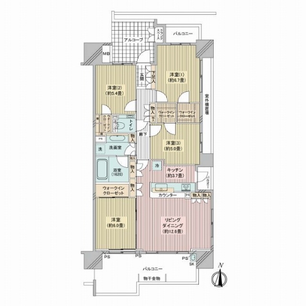 東京テラスＡＥ棟の間取図