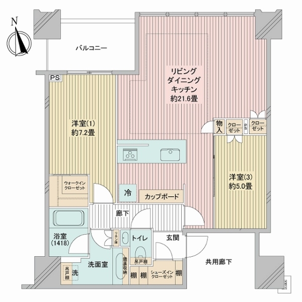 白金ザ・スカイ東棟の間取図