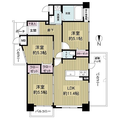 サンマンションアトレ西宮パッセの間取図