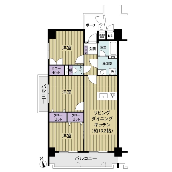 ハイツ大手門の間取図