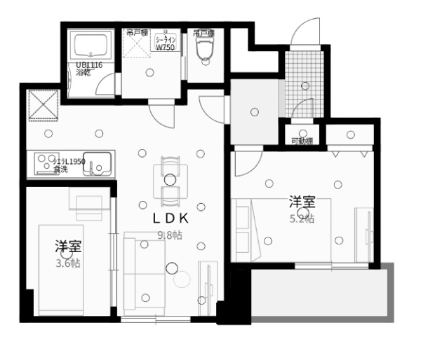 ワコー王子の間取図