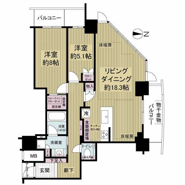 大阪ひびきの街　ザ・サンクタスタワーの間取図