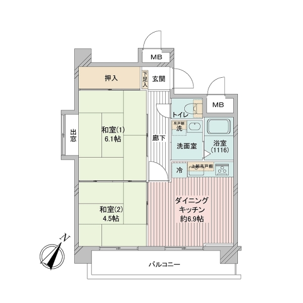 リバーサイド御幸公園の間取図