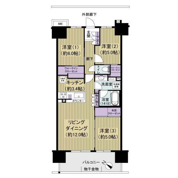 ファインシティ東松戸モール＆レジデンスの間取図