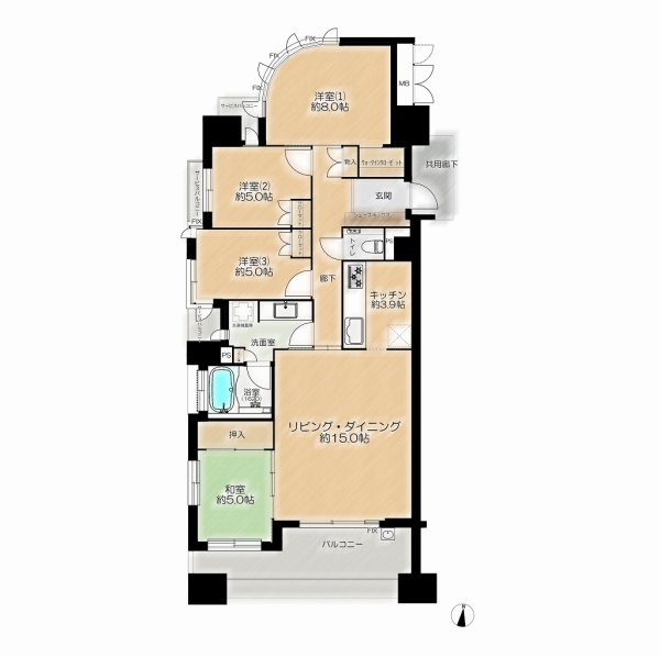 プレティナレジデンス橦木町の間取図