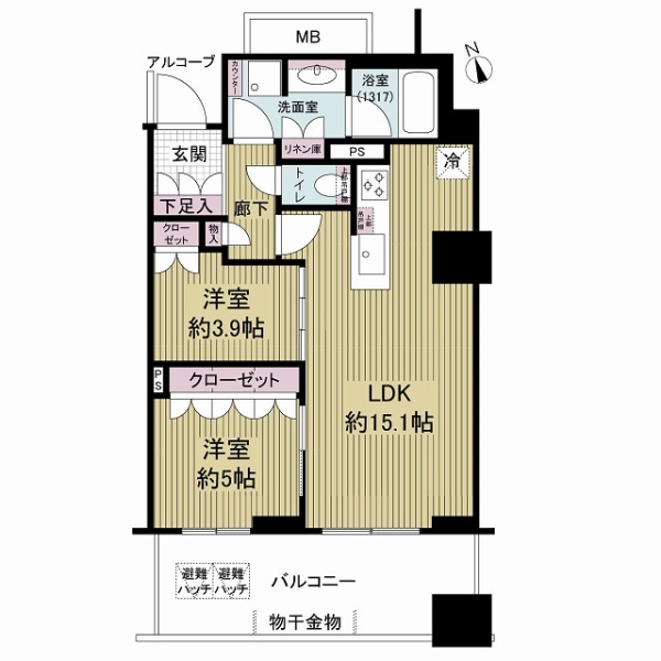 プラウドタワー梅田豊崎の間取図