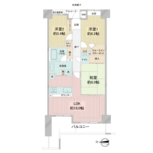 ローレルコート伊丹の間取図