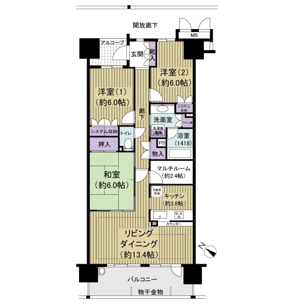 アイ・プレイス稲毛　ファーストコートの間取図