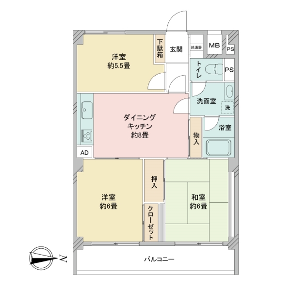 小田急高井戸マンションの間取図