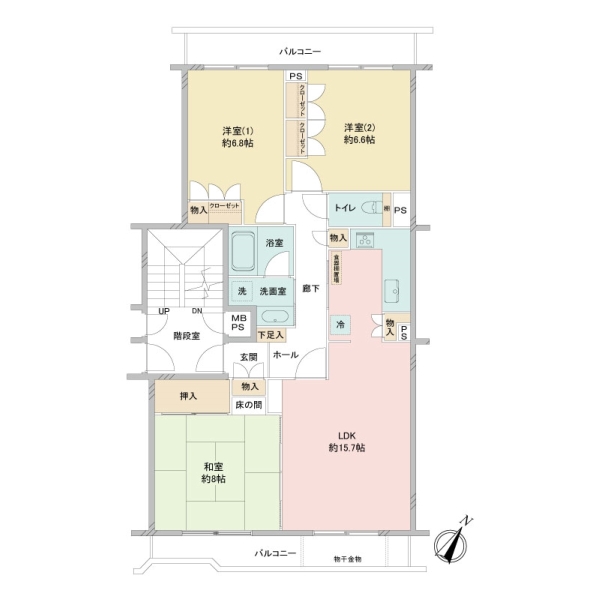 ニューシティ東戸塚緑の街3号棟の間取図