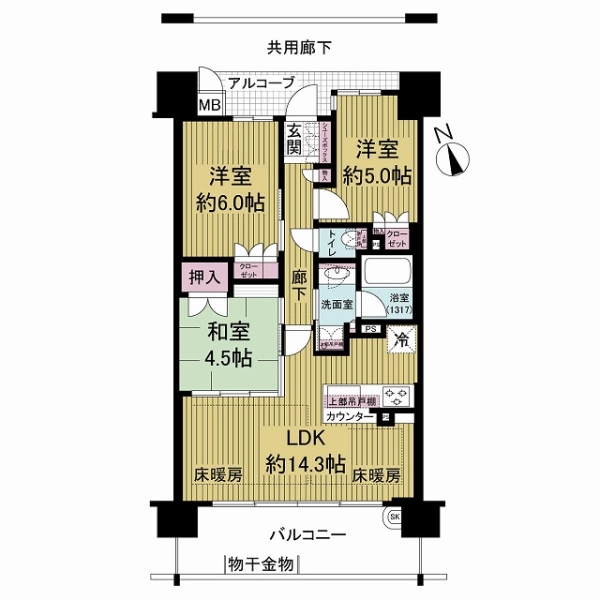 グランアッシュ阿倍野晴明丘の間取図
