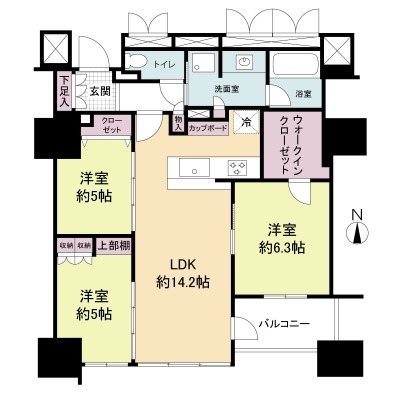 プレミストタワー靭本町の間取図
