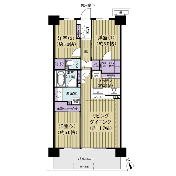 ルネ稲毛東パーク・ザ・レジデンスの間取図