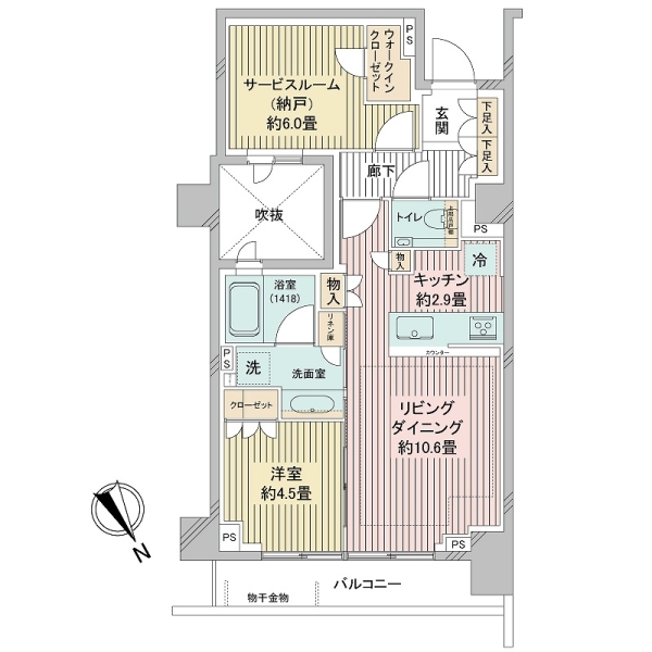 シティハウス四谷坂町の間取図