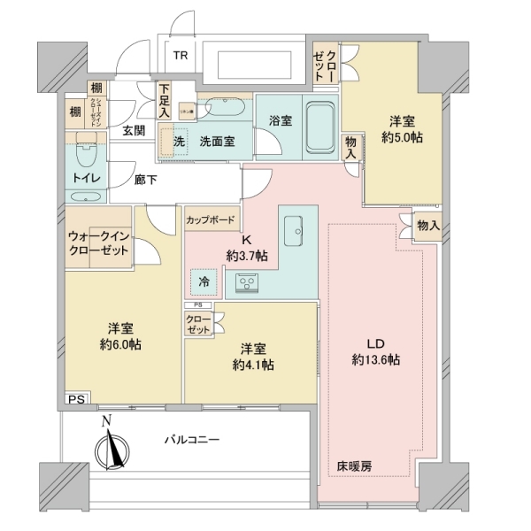 白金ザ・スカイ東棟の間取図