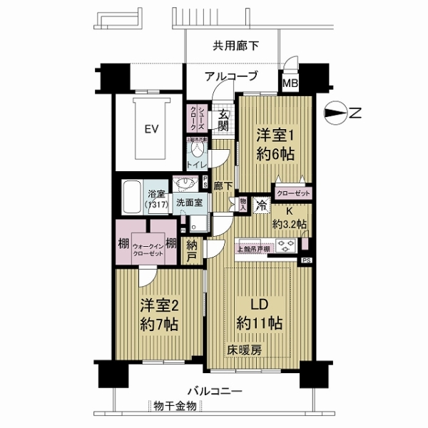 ユニハイム駒川中野レジデンスの間取図