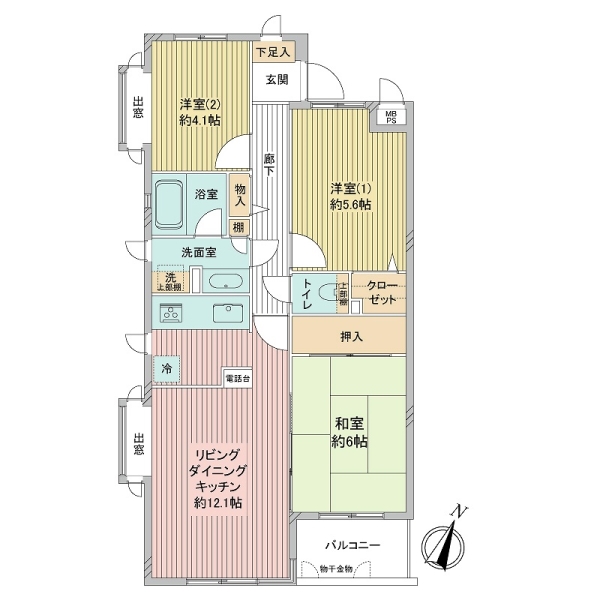 神大寺ガーデンハウスの間取図