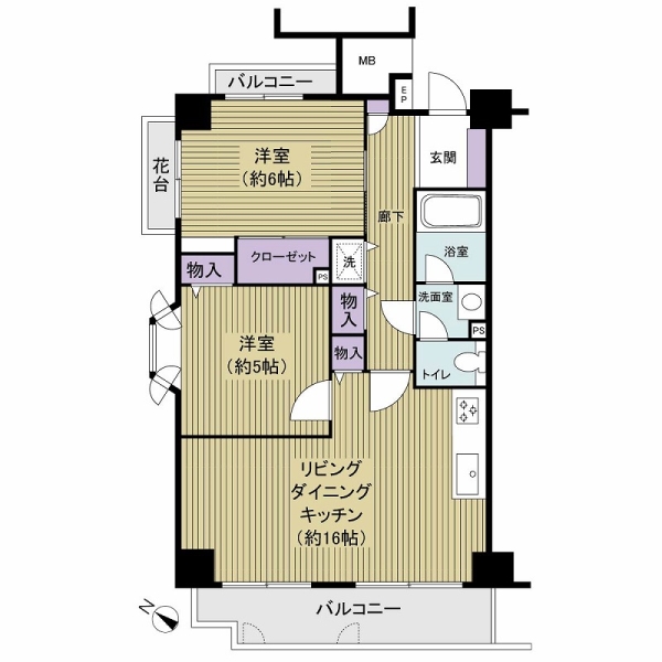 ローテローゼ登戸の間取図