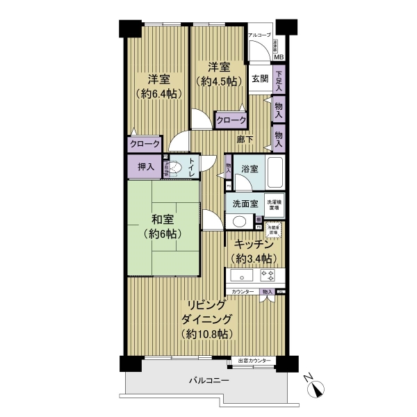 たまプラーザセントラルコートの間取図