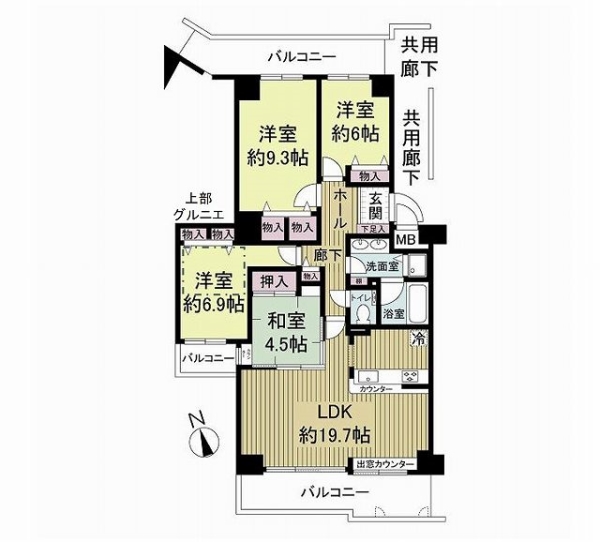 ラビスタ宝塚　イーストヴィラ一番館の間取図