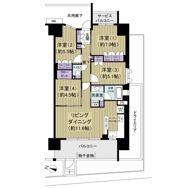 リビオシティ西葛西親水公園の間取図