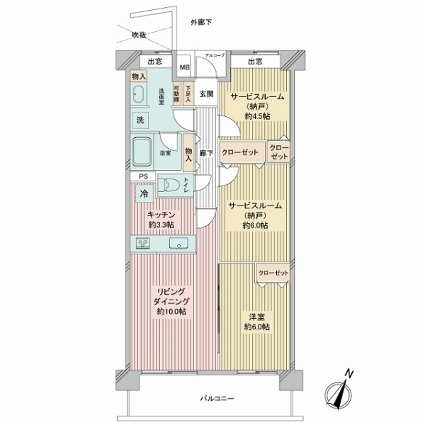 ゼファーひばりヶ丘学園町の間取図