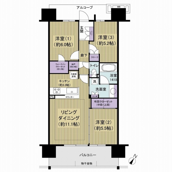 ザ・ガーデンズ東京王子　エアリーコートの間取図