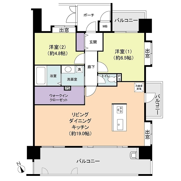 アプローズ東那珂２番館の間取図