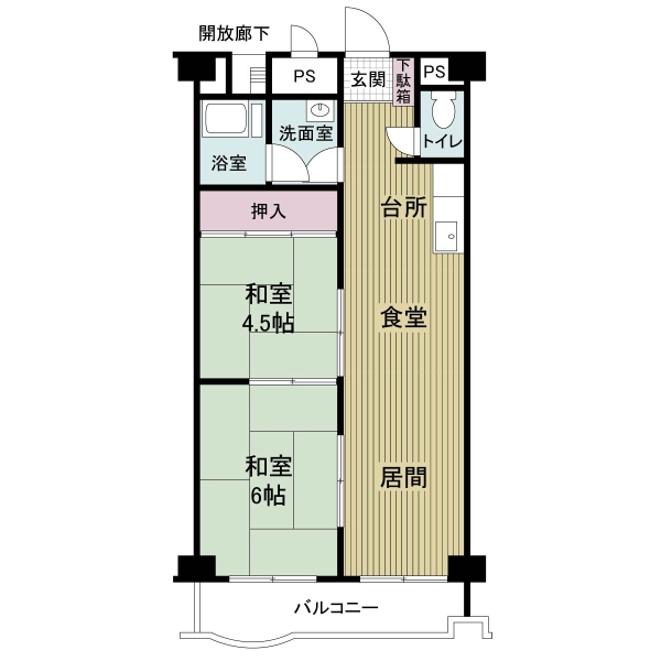 吉祥院ガーデンハイツＣ棟の間取図