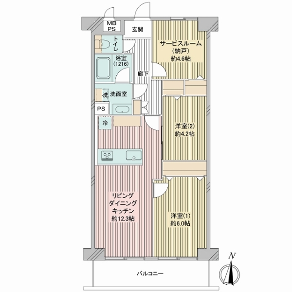 ライオンズマンション久米川第２　二番館の間取図