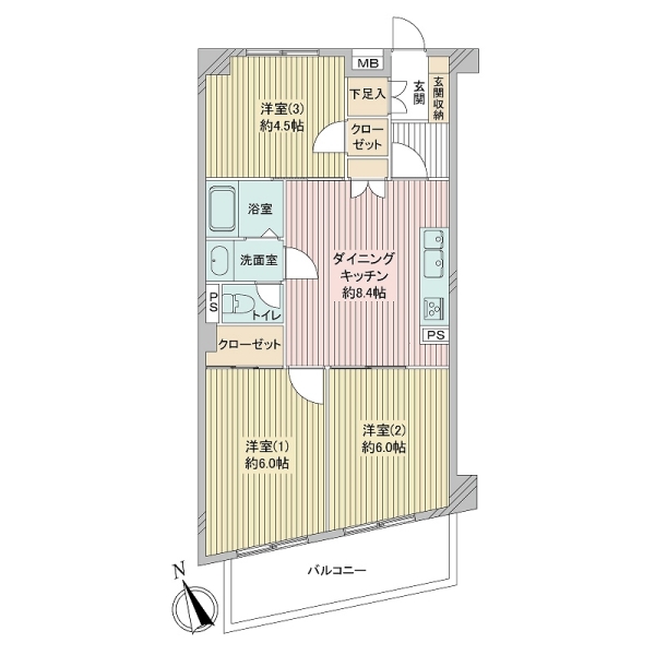 コートピア雑色の間取図