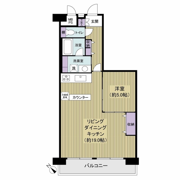 扇サンハイツの間取図