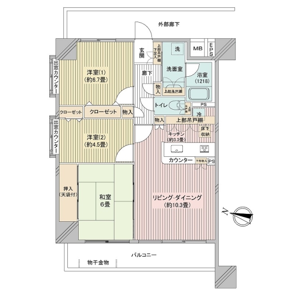 ジェム川口プライムアベニューの間取図