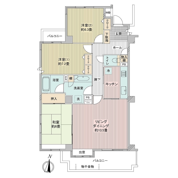 ルネ東寺尾中台の間取図
