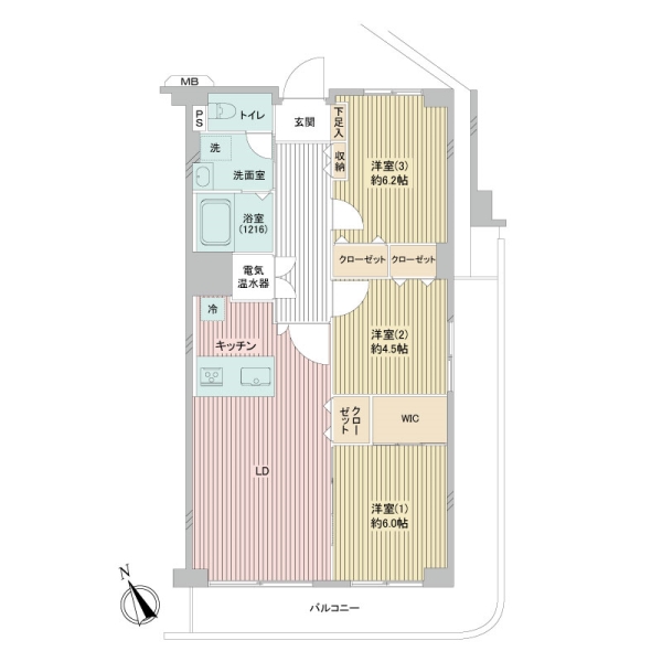 鶴見ハイライズの間取図