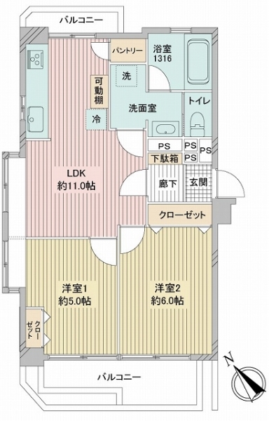 ライオンズマンション江古田の間取図